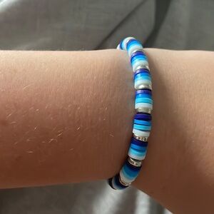 Expandable handmade clay bead bracelet